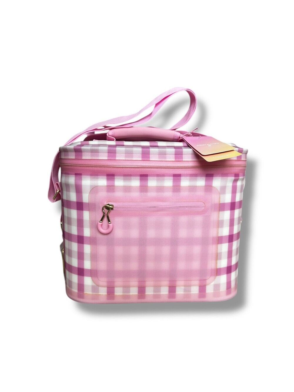 New Stoney Clover Lane Target Exclusive Pink White Gingham Check Softside Cooler